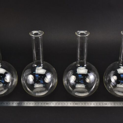 Set of four long-neck ERGON flat-bottom flasks without ground-glass joints, 1000 ml – No. 1 Set of four long-neck ERGON flat-bottom flasks without ground-glass joints, 1000 ml – No. 1