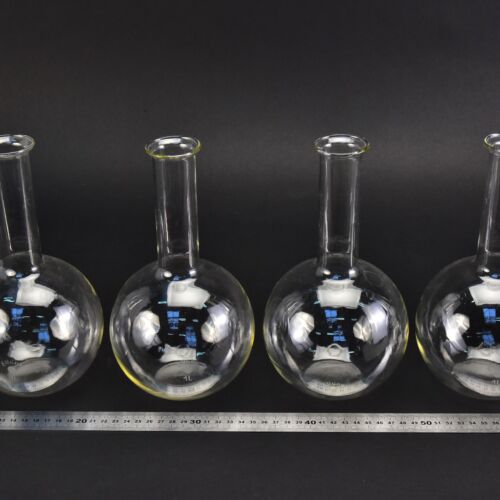 Set of four long-neck ERGON flat-bottom flasks without ground-glass joints, 1000 ml – No. 7 Set of four long-neck ERGON flat-bottom flasks without ground-glass joints, 1000 ml – No. 7