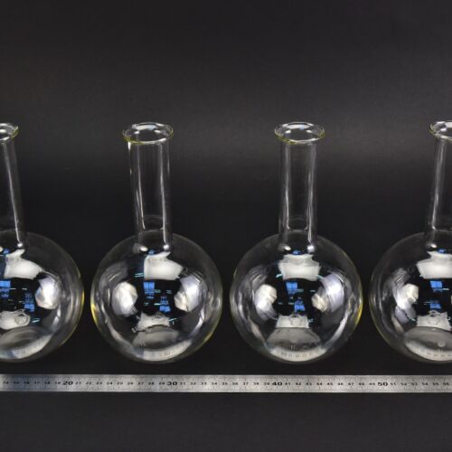 Set of four long-neck ERGON flat-bottom flasks without ground-glass joints, 1000 ml – No. 8 Set of four long-neck ERGON flat-bottom flasks without ground-glass joints, 1000 ml – No. 8