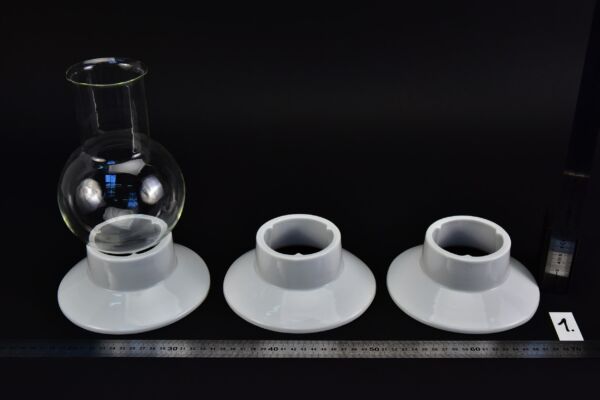 Set of three porcelain flask support rings with wide bases – No. 1 Set of three porcelain flask support rings with wide bases – No. 1
