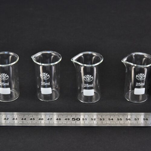 Set of four SIMAX beakers, 25 ml
