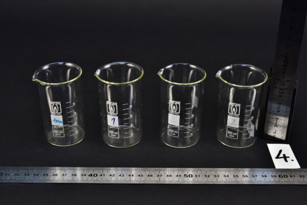 Set of four JENAerGLAS RASOTHERM beakers, 100 ml – No. 4 Set of four JENAerGLAS RASOTHERM beakers, 100 ml – No. 4