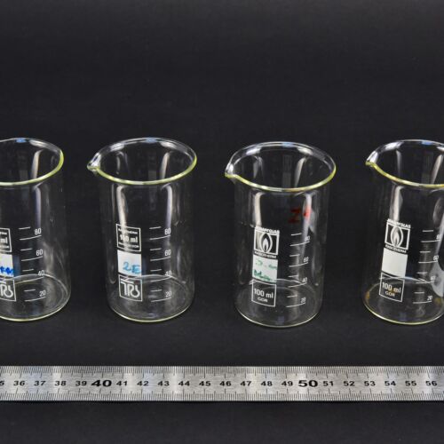 Set of four RASOTHERM tall-form beakers, 100 ml – No. 6