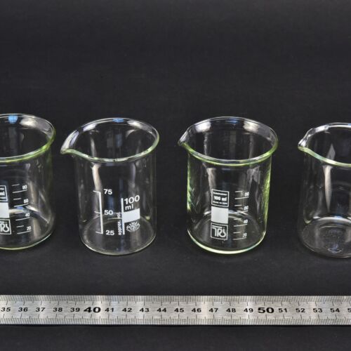Set of four mixed low-form beakers, 100 ml – No. 1 Set of four mixed low-form beakers, 100 ml – No. 1
