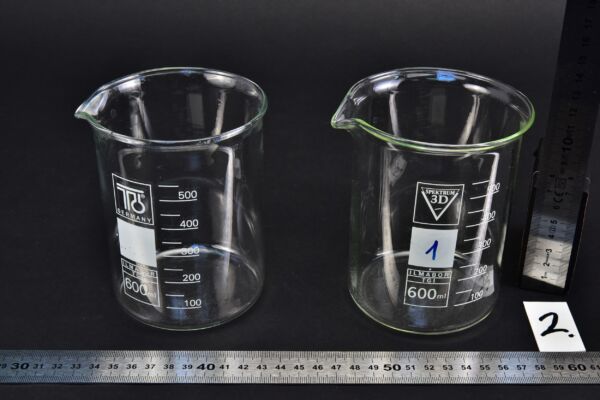 Set of two TGI ILMABOR low-form beakers, 600 ml – No. 2