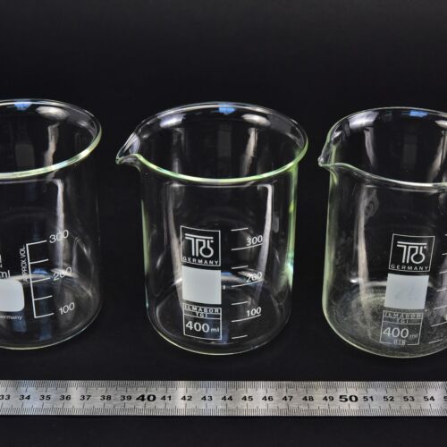Set of three SCHOTT DURAN and TGI ILMABOR low-form beakers, 400 ml – No. 3