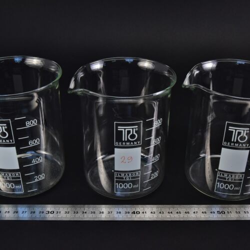 Set of three TGI ILMABOR low-form beakers, 1000 ml – No. 3 Set of three TGI ILMABOR low-form beakers, 1000 ml – No. 3