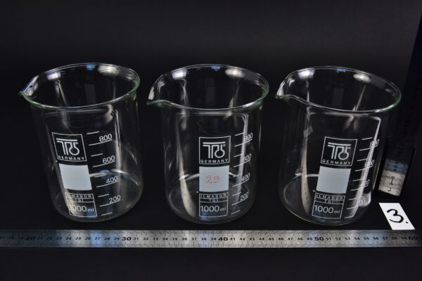 Háromdarabos TGI ILMABOR főzőpohárkészlet, alacsony forma, 1000 ml – Nr. 3 Háromdarabos TGI ILMABOR főzőpohárkészlet, alacsony forma, 1000 ml – Nr. 3