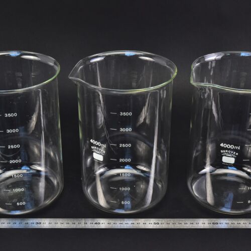 Set of three DUROVER low-form beakers, 4000 ml Set of three DUROVER low-form beakers, 4000 ml