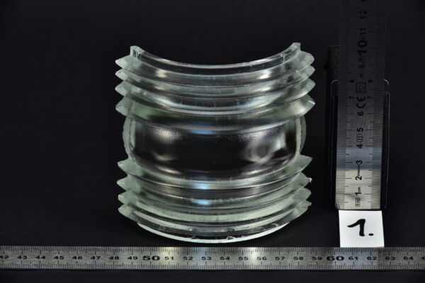 Clear Fresnel glass segment for a marine lamp – No. 1 Clear Fresnel glass segment for a marine lamp – No. 1