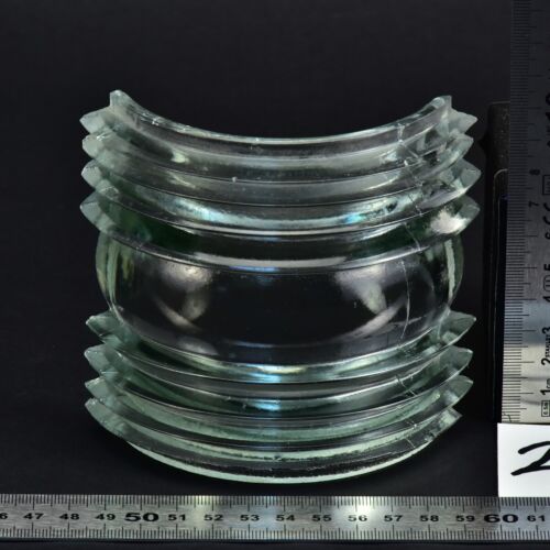 Clear Fresnel glass segment for a marine lamp – No. 2