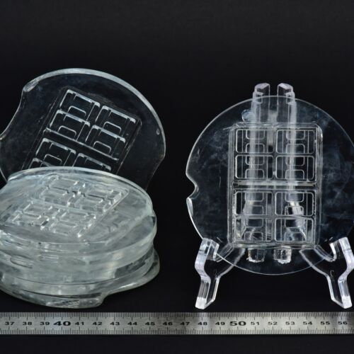 Set of seven unfinished pressed-glass discs – No. 1