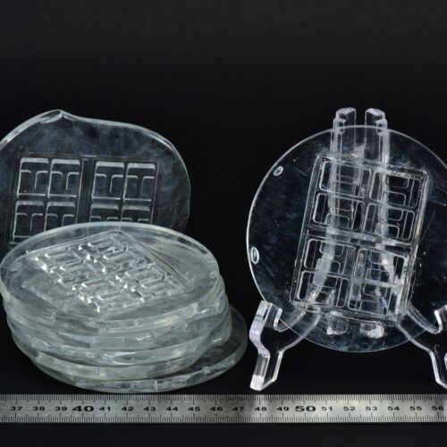 Set of seven unfinished pressed-glass discs – No. 2