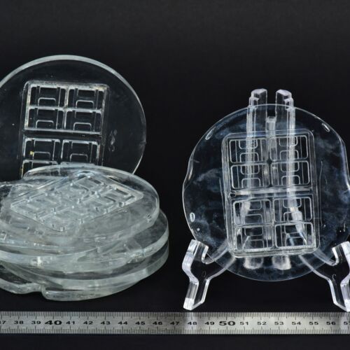 Set of seven unfinished pressed-glass discs – No. 3