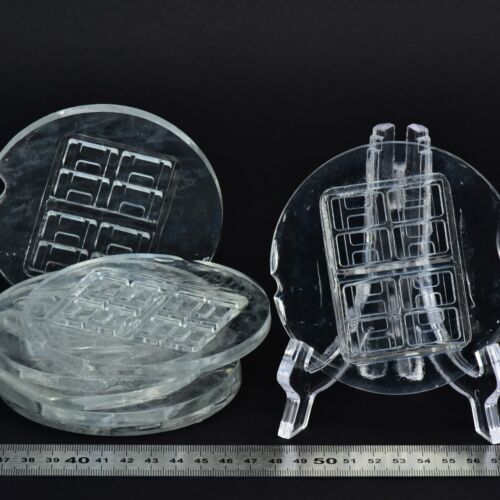 Set of seven unfinished pressed-glass discs – No. 4
