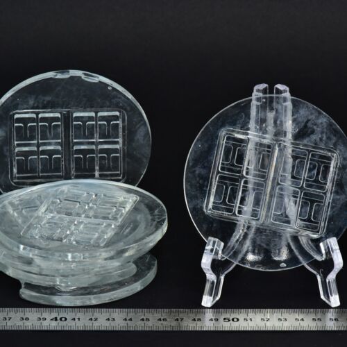 Set of seven unfinished pressed-glass discs – No. 5