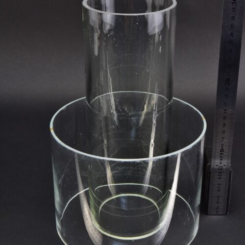 Pair of open-ended glass cylinders Pair of open-ended glass cylinders