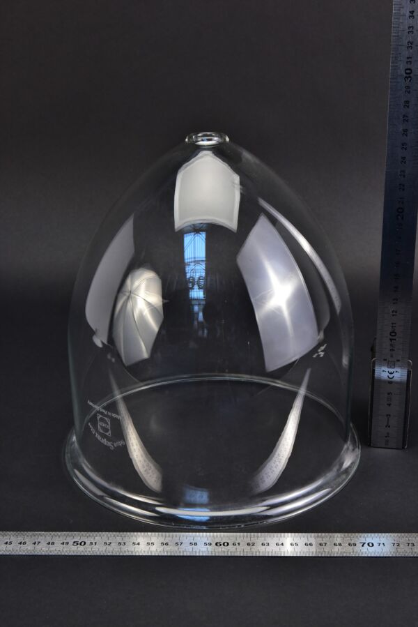 Large SCHOTT SUPRAX laboratory glass bell with top opening Large SCHOTT SUPRAX laboratory glass bell with top opening
