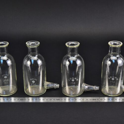 Négydarabos ERGON alsó oldalcsöves laborpalackkészlet, 250 ml – Nr. 2 Négydarabos ERGON alsó oldalcsöves laborpalackkészlet, 250 ml – Nr. 2