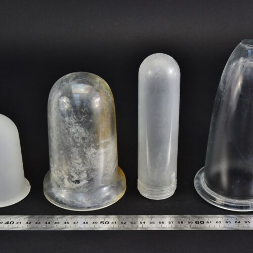 Set of four assorted glass covers / shades