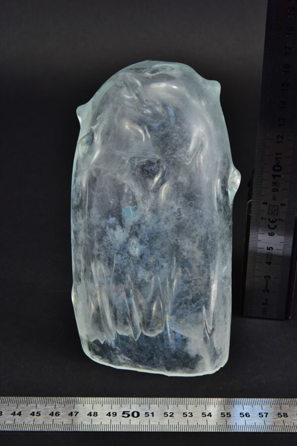 Cloudy sack-shaped glass blank with a cut base Cloudy sack-shaped glass blank with a cut base