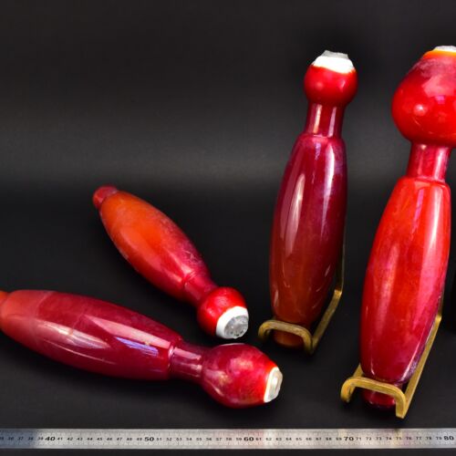 Set of four red-and-white club-shaped glass blanks – No. 1 Set of four red-and-white club-shaped glass blanks – No. 1