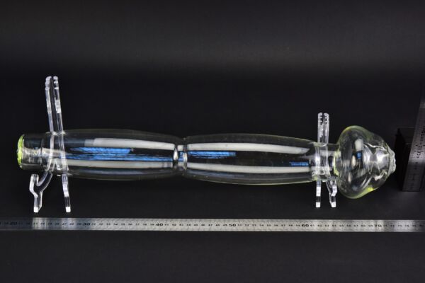 Clear club-shaped glass blank with a segmented body Clear club-shaped glass blank with a segmented body