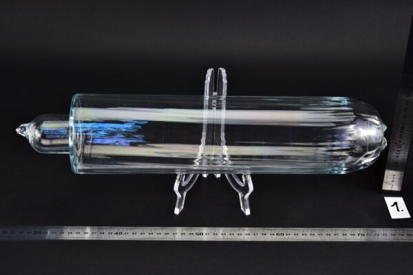 Clear longitudinally ribbed glass blank – No. 1