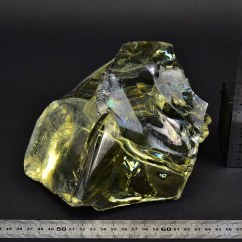 Yellowish rock-shaped solid glass block Yellowish rock-shaped solid glass block
