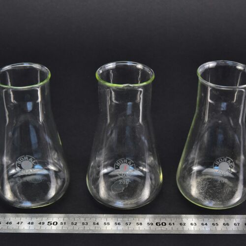 Háromdarabos BORAL PULA széles szájú Erlenmeyer-lombik-készlet, 200 ml