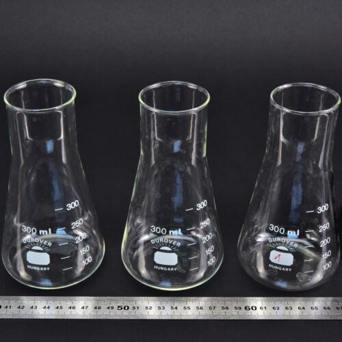 Háromdarabos DUROVER széles szájú Erlenmeyer-lombik-készlet, 300 ml Háromdarabos DUROVER széles szájú Erlenmeyer-lombik-készlet, 300 ml