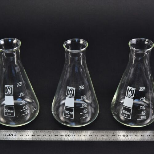 Háromdarabos JENA GLAS RASOTHERM szűk szájú Erlenmeyer-lombik-készlet, 300 ml – Nr. 5