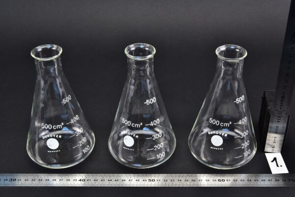 Háromdarabos DUROVER szűk szájú Erlenmeyer-lombik-készlet, 500 ml – Nr. 1