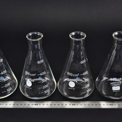 Set of 4 DUROVER narrow-neck Erlenmeyer / conical flasks, 500 ml – No. 6 Set of 4 DUROVER narrow-neck Erlenmeyer / conical flasks, 500 ml – No. 6