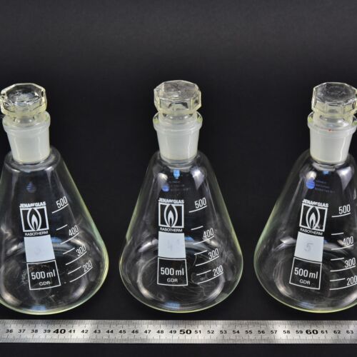 Háromdarabos JENA GLAS RASOTHERM üvegdugós Erlenmeyer-lombik-készlet, 500 ml – Nr. 2