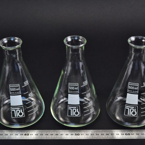 Háromdarabos RASOTHERM keskeny nyakú Erlenmeyer-lombik-készlet, 500 ml – Nr. 4 Háromdarabos RASOTHERM keskeny nyakú Erlenmeyer-lombik-készlet, 500 ml – Nr. 4