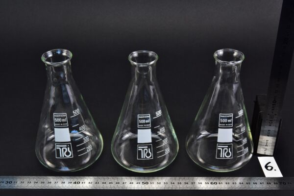 Háromdarabos RASOTHERM keskeny nyakú Erlenmeyer-lombik-készlet, 500 ml – Nr. 6