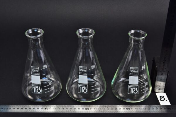 Háromdarabos RASOTHERM keskeny nyakú Erlenmeyer-lombik-készlet, 500 ml – Nr. 8