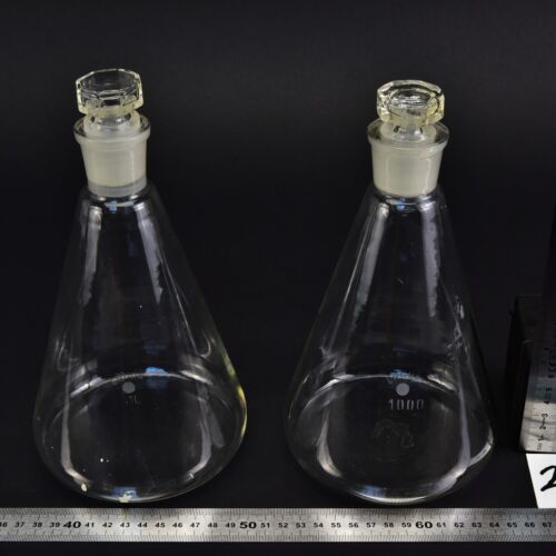 Kétdarabos ERGON üvegdugós Erlenmeyer-lombik-készlet, 1000 ml – Nr. 2