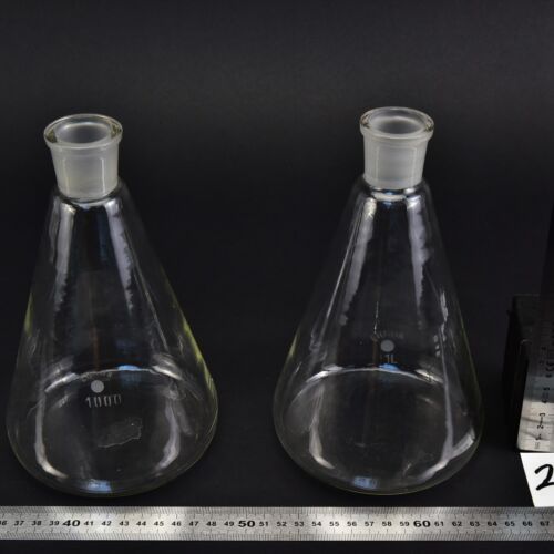 Kétdarabos ERGON csiszolt nyakú Erlenmeyer-lombik-készlet, 1000 ml (dugók nélkül) – Nr. 2
