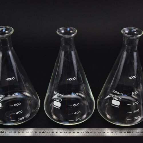Háromdarabos DUROVER keskeny nyakú Erlenmeyer-lombik-készlet, 1000 ml – Nr. 1 Háromdarabos DUROVER keskeny nyakú Erlenmeyer-lombik-készlet, 1000 ml – Nr. 1