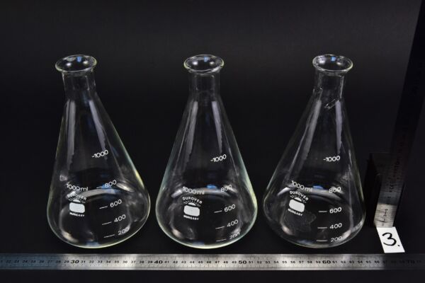 Háromdarabos DUROVER keskeny nyakú Erlenmeyer-lombik-készlet, 1000 ml – Nr. 3