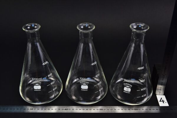 Háromdarabos DUROVER keskeny nyakú Erlenmeyer-lombik-készlet, 1000 ml – Nr. 4