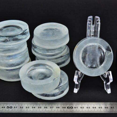 Set of 10 cut glass disc blanks – No. 4 Set of 10 cut glass disc blanks – No. 4