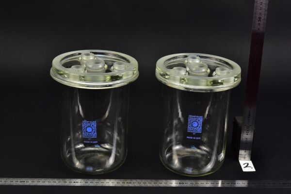 RASOTHERM 2 literes laboratóriumi reakcióedény-pár négynyakú fedelekkel – Nr. 2 RASOTHERM 2 literes laboratóriumi reakcióedény-pár négynyakú fedelekkel – Nr. 2