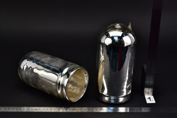 Pair of silvered glass vacuum flask liners – No. 1
