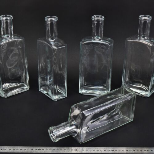 Set of five flat glass petrol bottles – No. 3 Set of five flat glass petrol bottles – No. 3