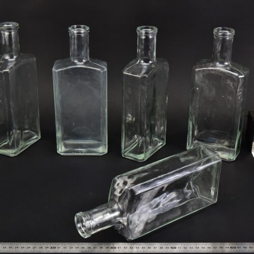 Set of five flat glass petrol bottles – No. 5 Set of five flat glass petrol bottles – No. 5