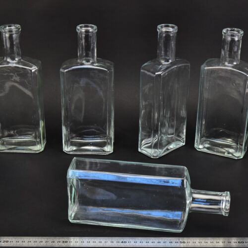 Set of five flat glass petrol bottles – No. 7 Set of five flat glass petrol bottles – No. 7