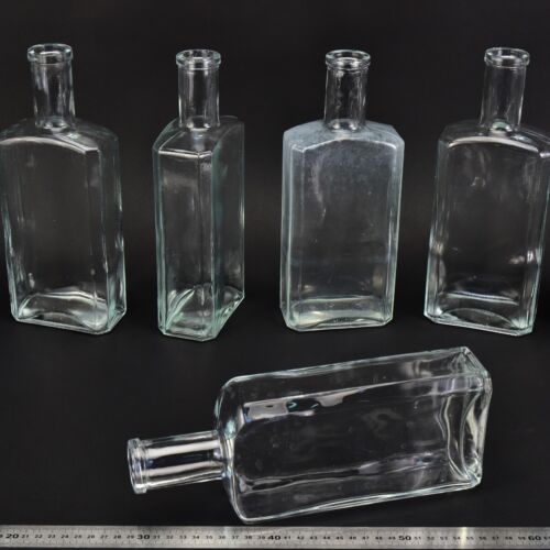 Set of five flat glass petrol bottles – No. 8 Set of five flat glass petrol bottles – No. 8